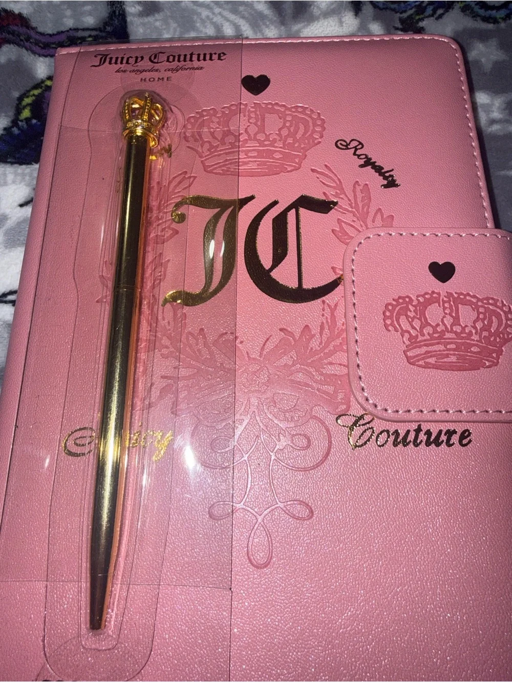 Juicy Couture Pink Journal With Gold Crown Pen